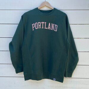 Unisex Portland Gear crewneck sweatshirt. Size L, green